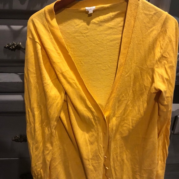 J crew crystal button long cardigan size L 💛💛 - Picture 1 of 4
